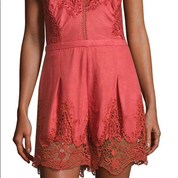 Saks Fifth Avenue Women's Red Vierna Halter Romper - Picture 2 of 8